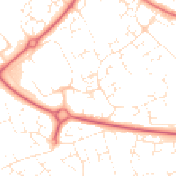 Daytime road noise heatmap for SN5 7DR