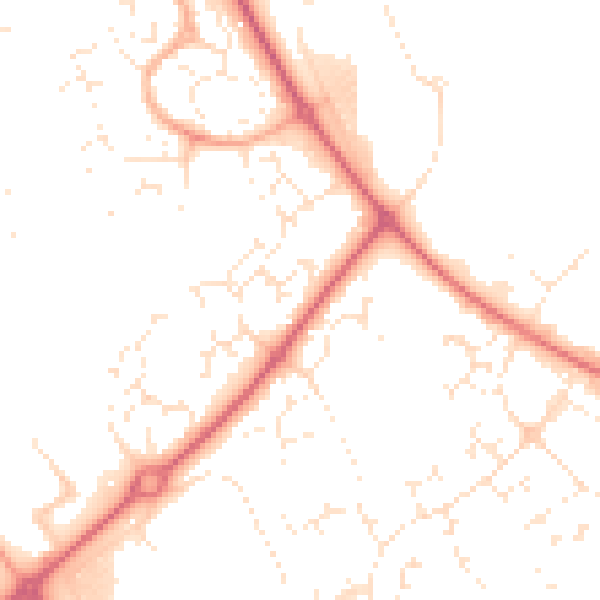 Daytime road noise heatmap for SN5 7EE