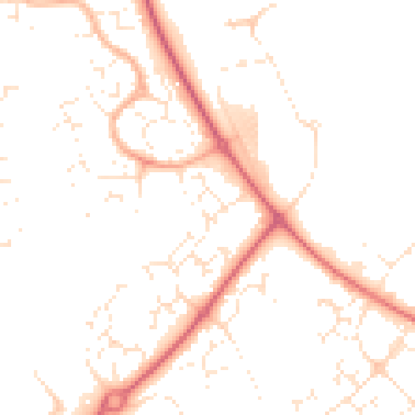 Daytime road noise heatmap for SN5 7FW