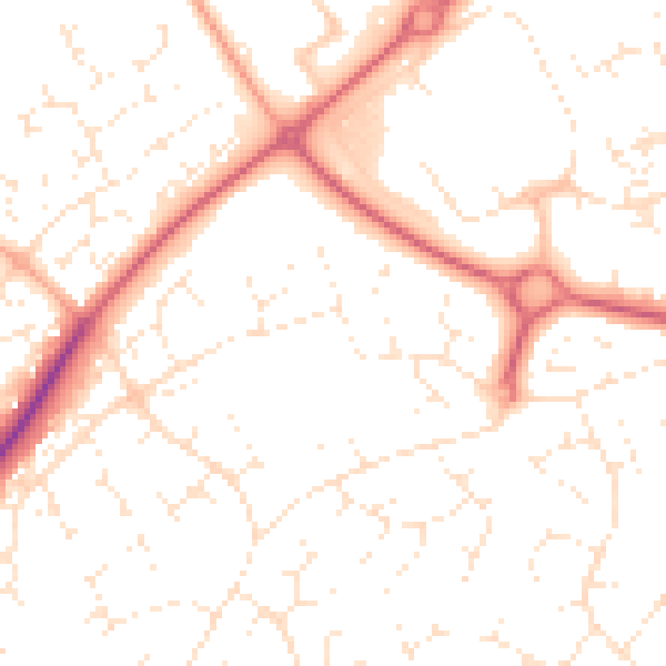 Daytime road noise heatmap for SN5 8LW