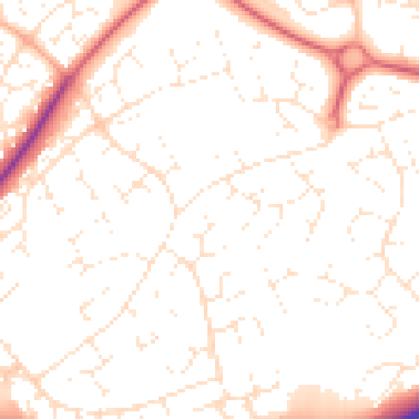 Daytime road noise heatmap for SN5 8ND