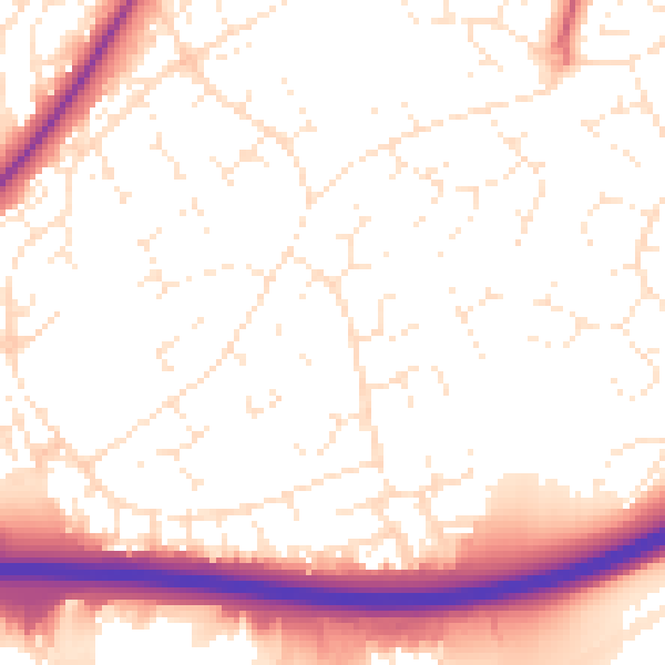 Daytime road noise heatmap for SN5 8NH