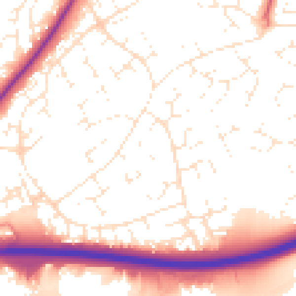 Daytime road noise heatmap for SN5 8NQ