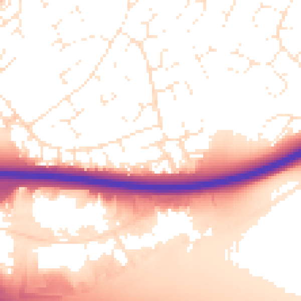 Daytime road noise heatmap for SN5 8NY