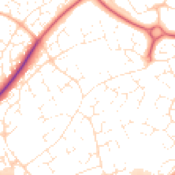 Daytime road noise heatmap for SN5 8PB