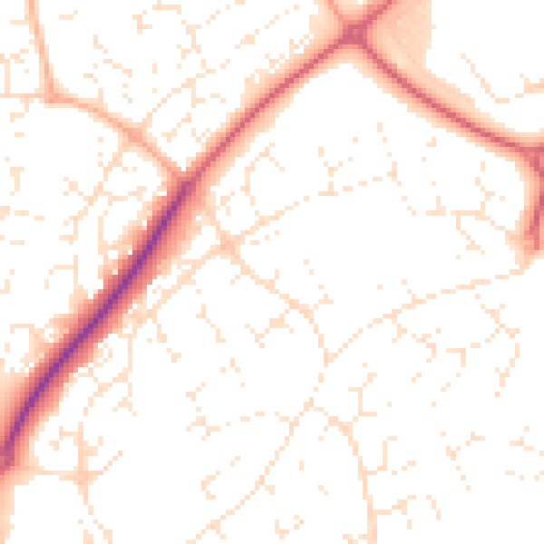 Daytime road noise heatmap for SN5 8PF