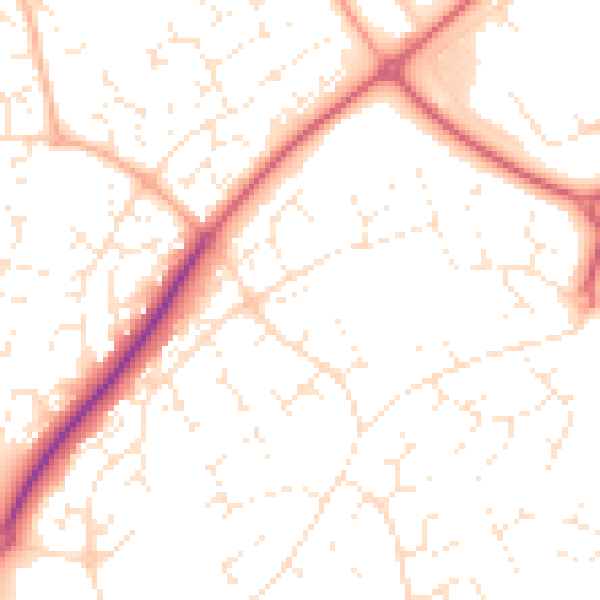 Daytime road noise heatmap for SN5 8PJ