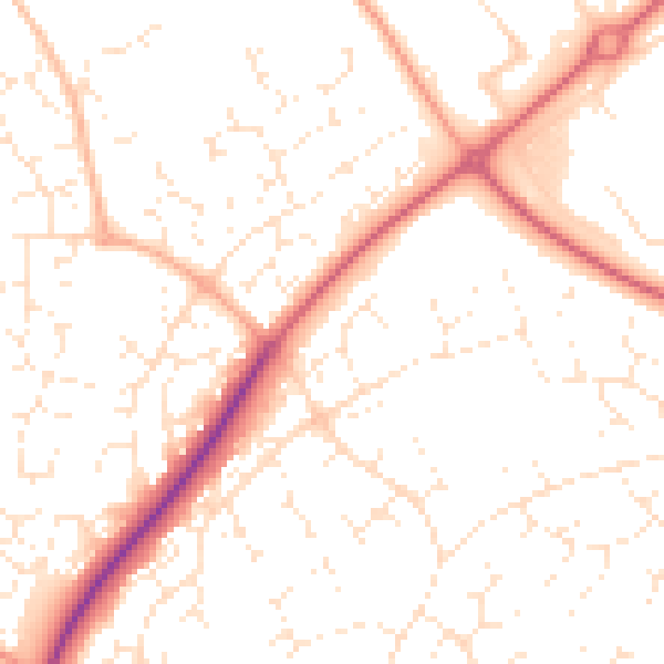 Daytime road noise heatmap for SN5 8PQ