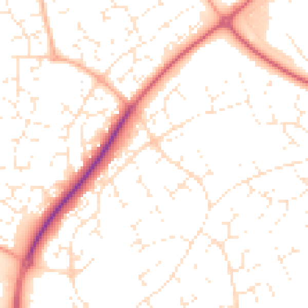 Daytime road noise heatmap for SN5 8QQ