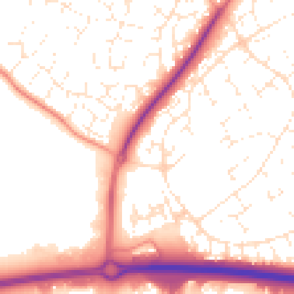 Daytime road noise heatmap for SN5 8RA