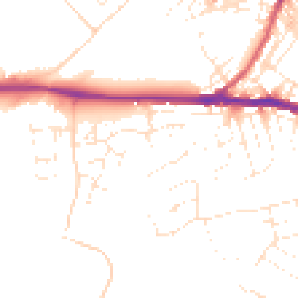 Daytime road noise heatmap for SN5 8ZR