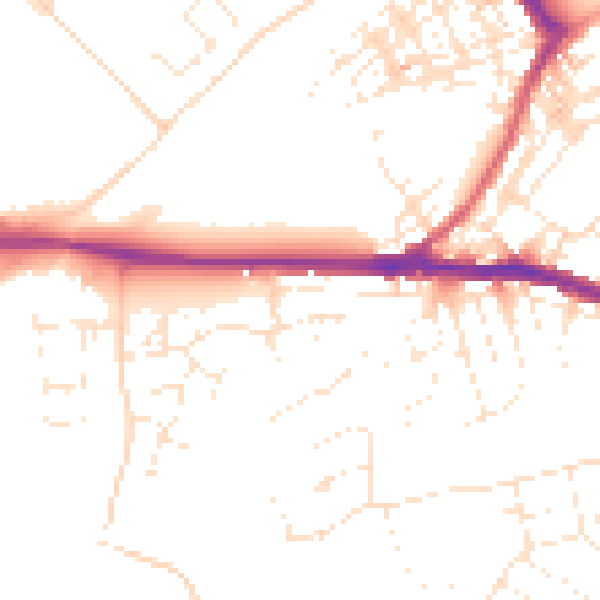 Daytime road noise heatmap for SN5 8ZW