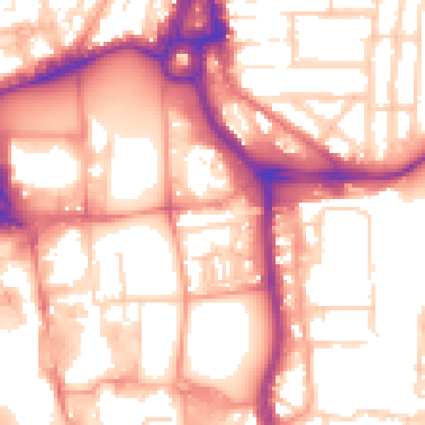 Daytime road noise heatmap for SO14 0AA