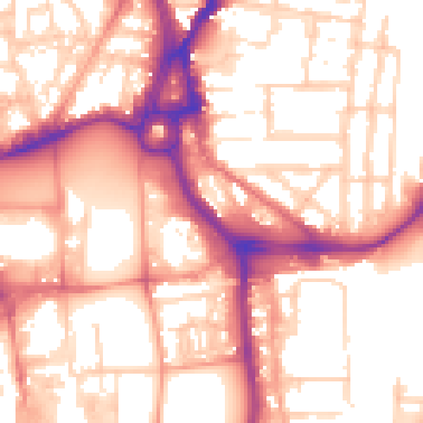 Daytime road noise heatmap for SO14 0AE