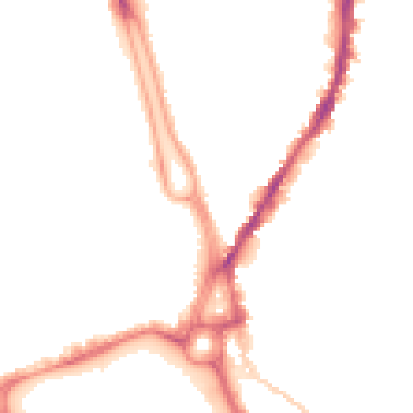 Night-time road noise heatmap for SO14 0AG
