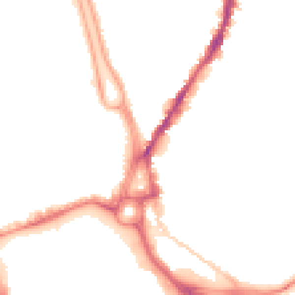Night-time road noise heatmap for SO14 0AJ