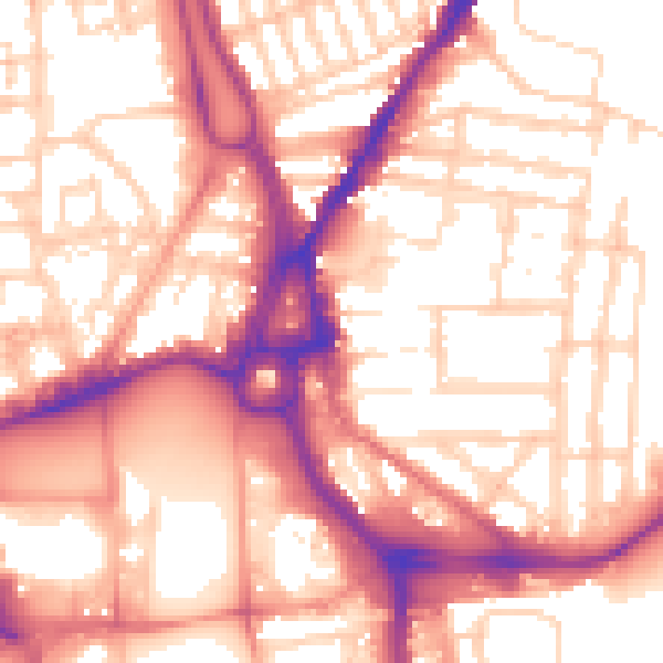 Daytime road noise heatmap for SO14 0AN