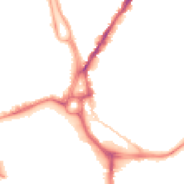 Night-time road noise heatmap for SO14 0AN