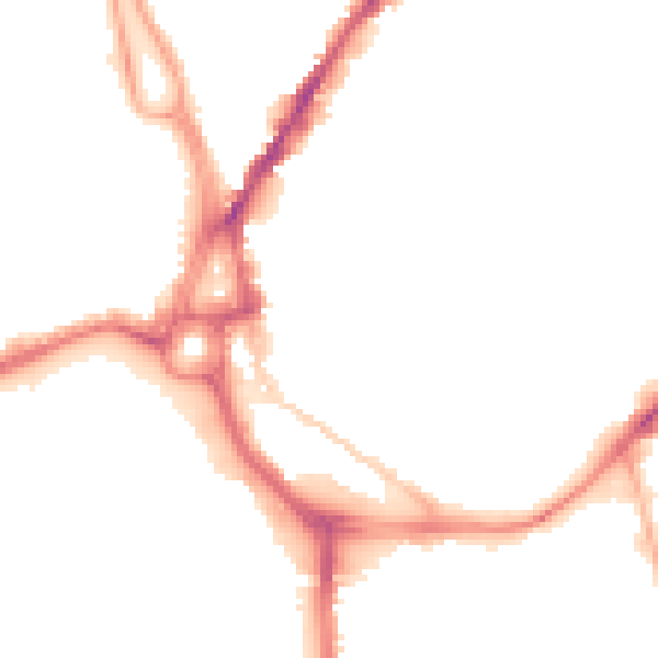 Night-time road noise heatmap for SO14 0AQ