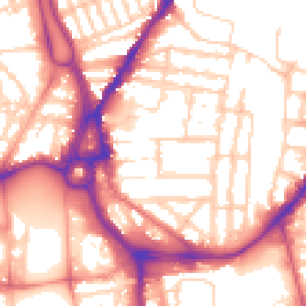Daytime road noise heatmap for SO14 0AR