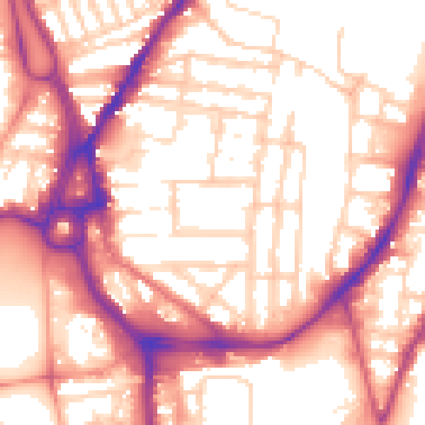 Daytime road noise heatmap for SO14 0AT