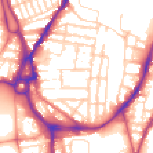 Daytime road noise heatmap for SO14 0AU
