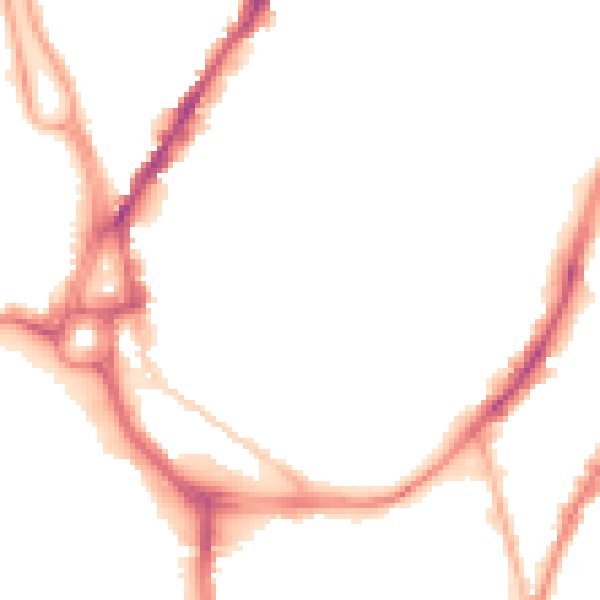 Night-time road noise heatmap for SO14 0AU