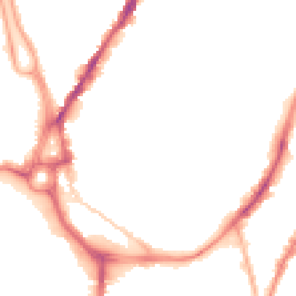 Night-time road noise heatmap for SO14 0AW