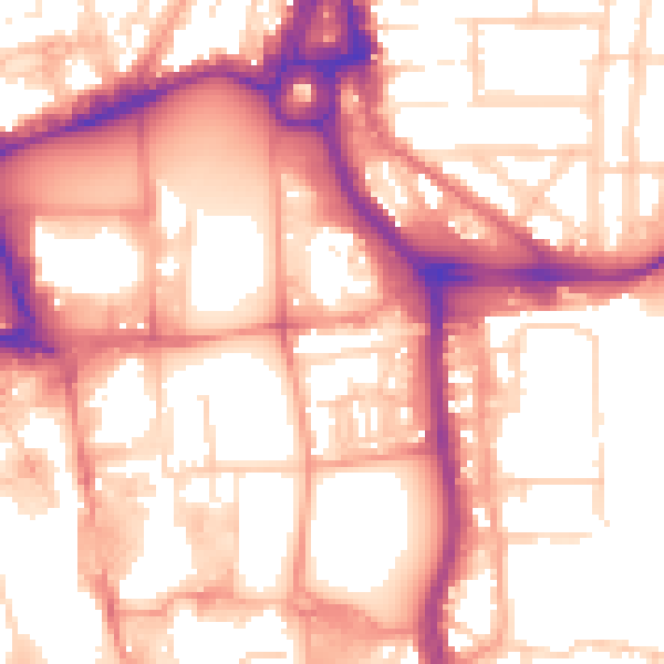 Daytime road noise heatmap for SO14 0AY