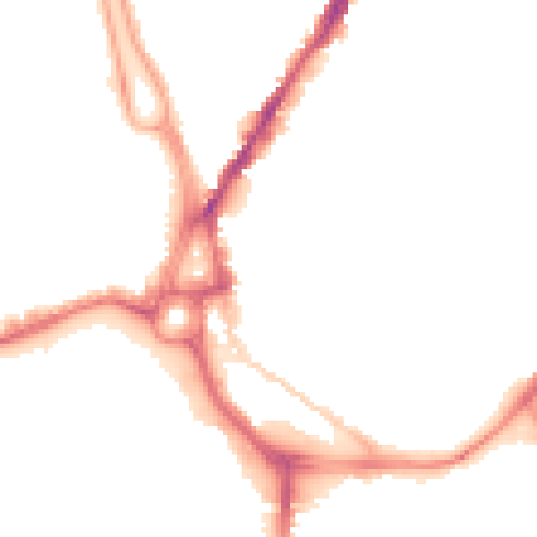 Night-time road noise heatmap for SO14 0AZ