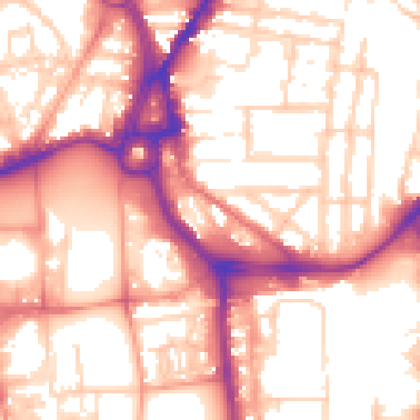 Daytime road noise heatmap for SO14 0BB