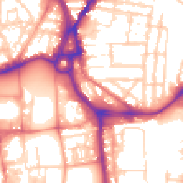 Daytime road noise heatmap for SO14 0BG