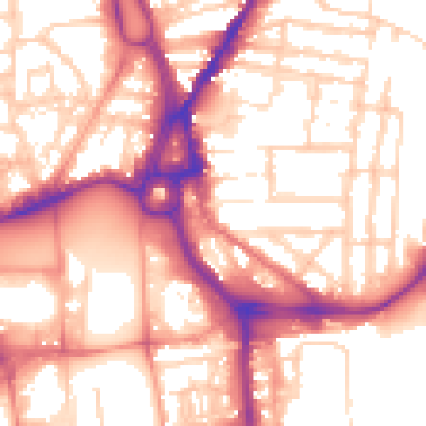 Daytime road noise heatmap for SO14 0BJ
