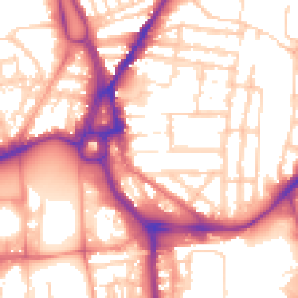 Daytime road noise heatmap for SO14 0BN