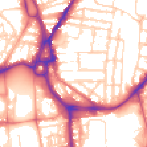 Daytime road noise heatmap for SO14 0BP