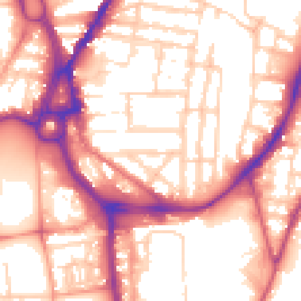 Daytime road noise heatmap for SO14 0BQ