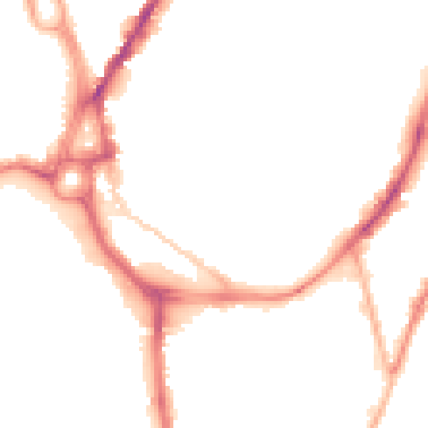 Night-time road noise heatmap for SO14 0BQ
