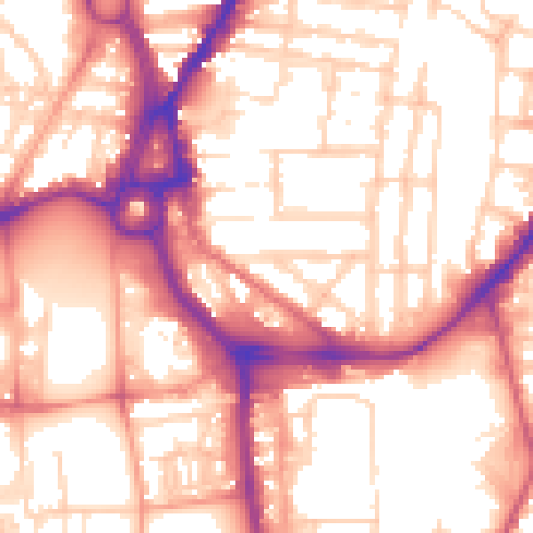 Daytime road noise heatmap for SO14 0BR
