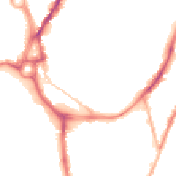 Night-time road noise heatmap for SO14 0BS