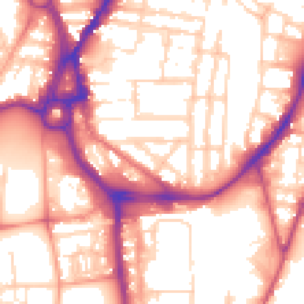 Daytime road noise heatmap for SO14 0BT