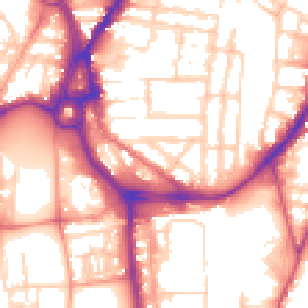 Daytime road noise heatmap for SO14 0BU