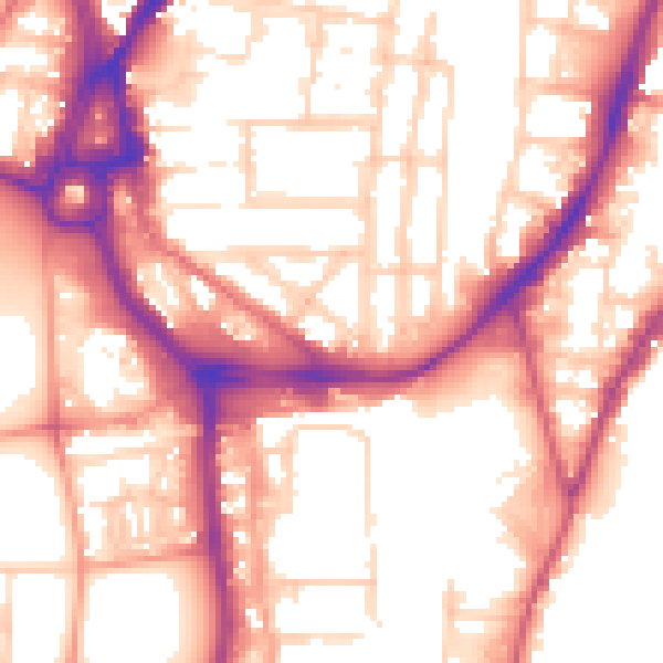 Daytime road noise heatmap for SO14 0BX