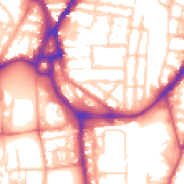 Daytime road noise heatmap for SO14 0DB