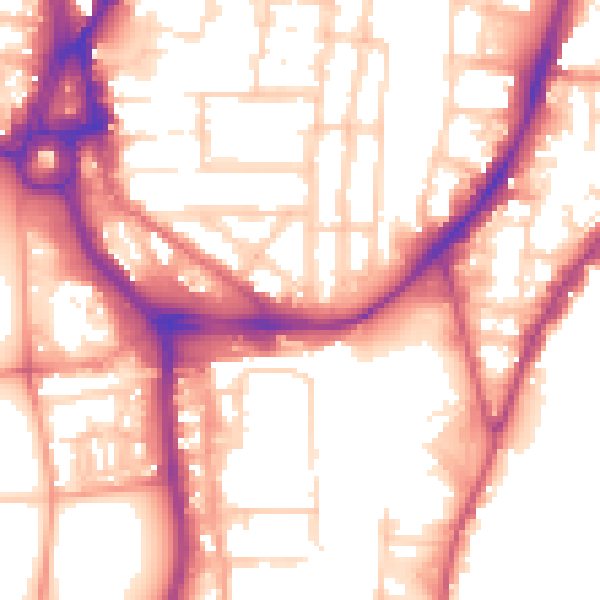 Daytime road noise heatmap for SO14 0DE