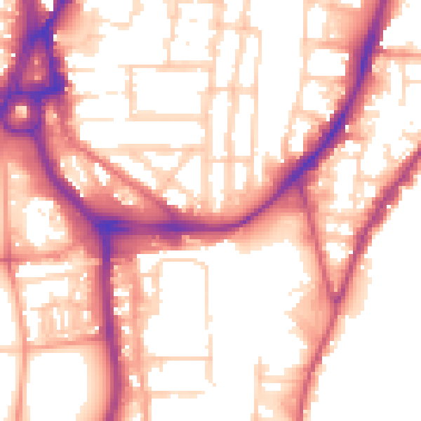 Daytime road noise heatmap for SO14 0DF
