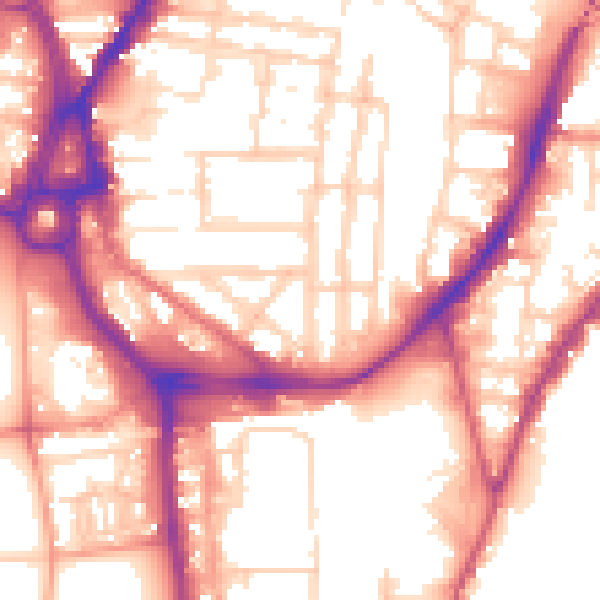 Daytime road noise heatmap for SO14 0DG