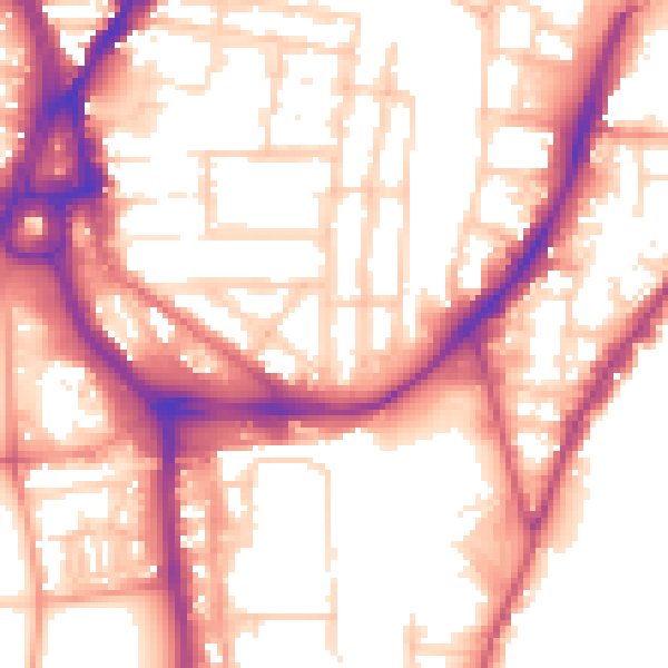 Daytime road noise heatmap for SO14 0DH