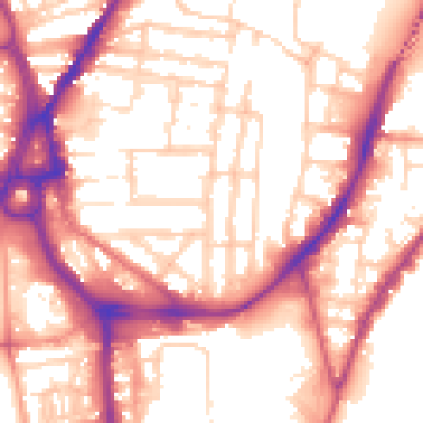 Daytime road noise heatmap for SO14 0DL