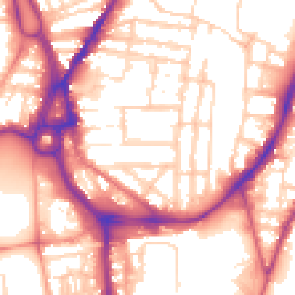 Daytime road noise heatmap for SO14 0DN