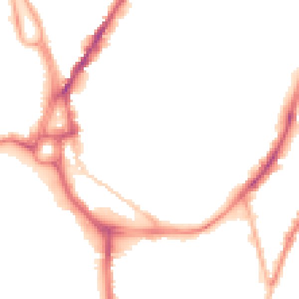 Night-time road noise heatmap for SO14 0DP